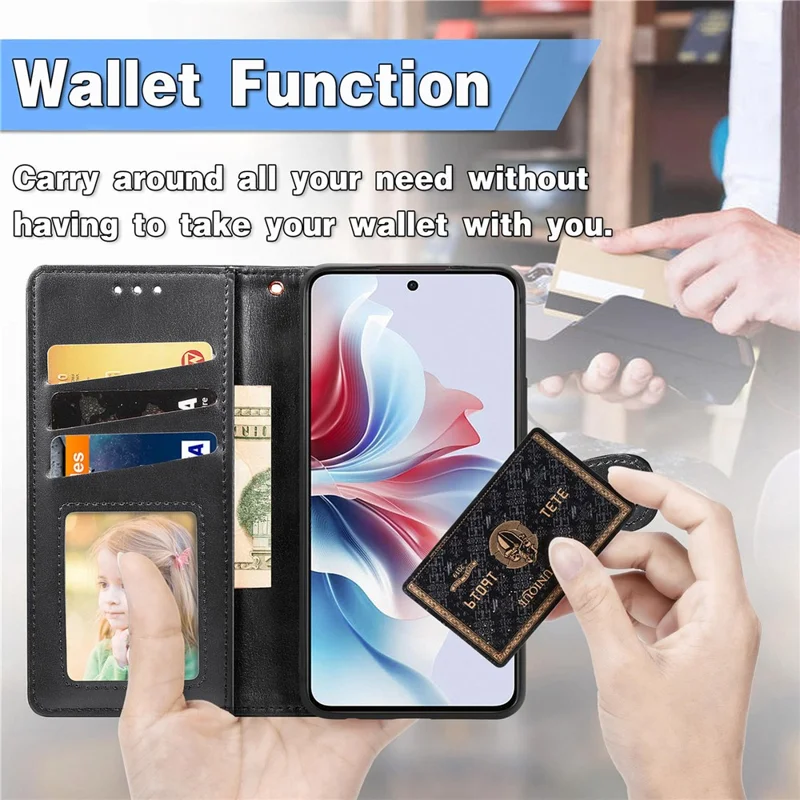 For Xiaomi Redmi Note 15 Pro 5G (Global) Case Wallet Stand Leather Phone Cover with Wrist Strap - Black