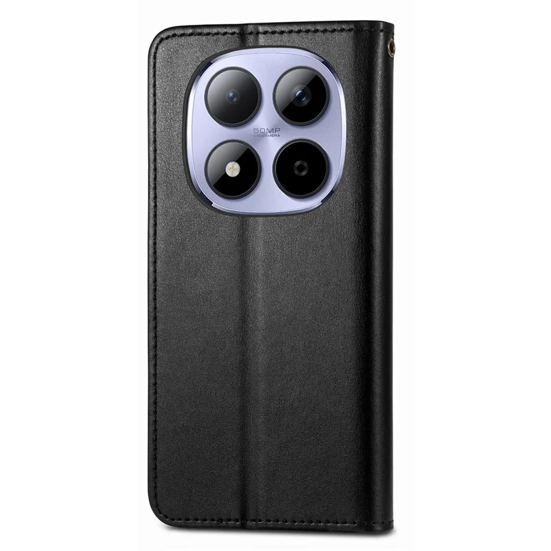 For Xiaomi Redmi Note 15 Pro 5G (Global) Case Wallet Stand Leather Phone Cover with Wrist Strap - Black