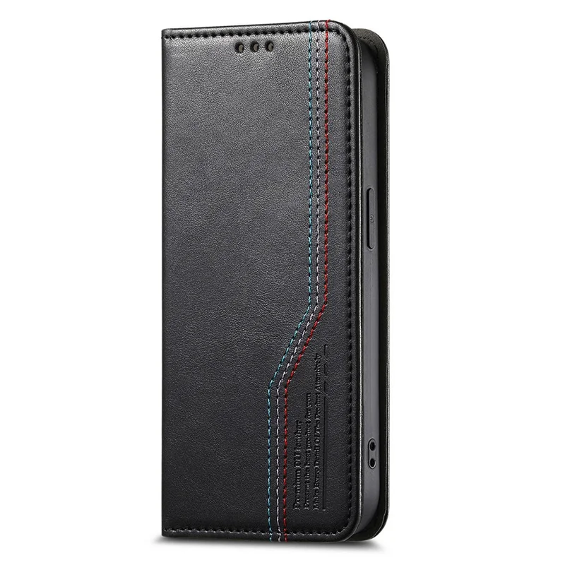 For Xiaomi Redmi Note 15 Pro 5G (Global) Case Wallet Tri-Color Stitching Leather Phone Cover with Elastic Wristband - Black
