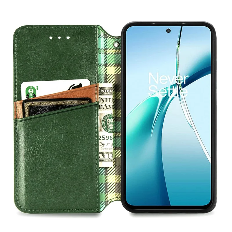 For Xiaomi Redmi Note 15 Pro 5G (Global) Case Rhombus Imprint PU Leather Wallet Phone Cover - Green