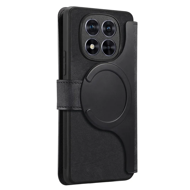 CASENEO MW-03 For Xiaomi Redmi Note 15 Pro 5G (Global) Magnetic Case Detachable Leather Phone Wallet Cover - Black