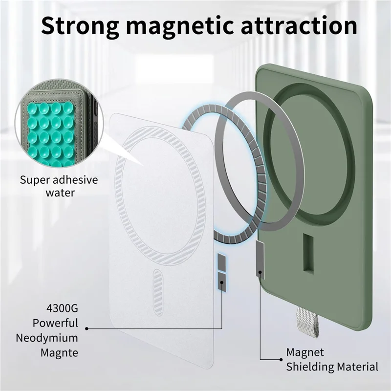 For Xiaomi Redmi Note 15 Pro 5G (Global) Case Carbon Fiber Texture Leather Back Cover with Magnetic Detachable Suction Cup - Green