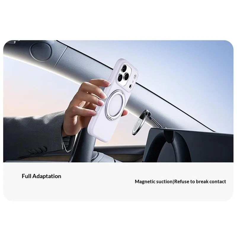 Coque magnétique pour iPhone 17 Pro Max en silicone liquide avec support pivotant à 360°, grande découpe pour appareil photo - Violet