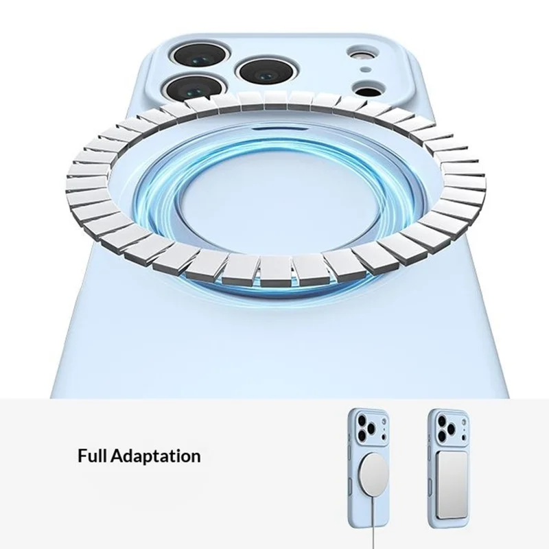 Bulk Purchasing For iPhone 17 Pro Magnetic Phone Case with 360° Rotating Kickstand Liquid Silicone Cover - Baby Blue