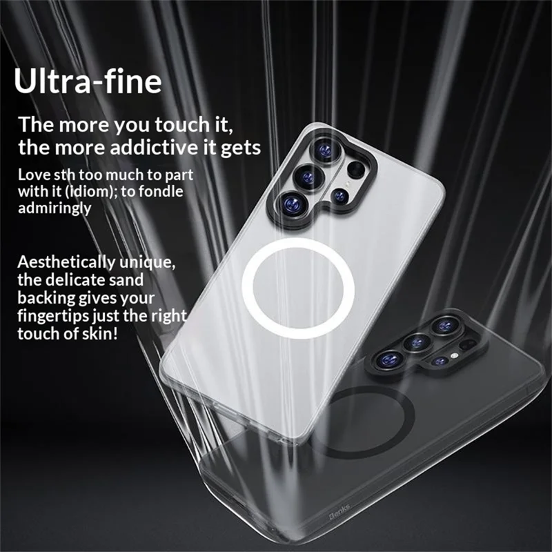 BENKS Für Samsung Galaxy S26 Ultra Magnetische Hülle PC + TPU Matt Handyhülle - Schwarz