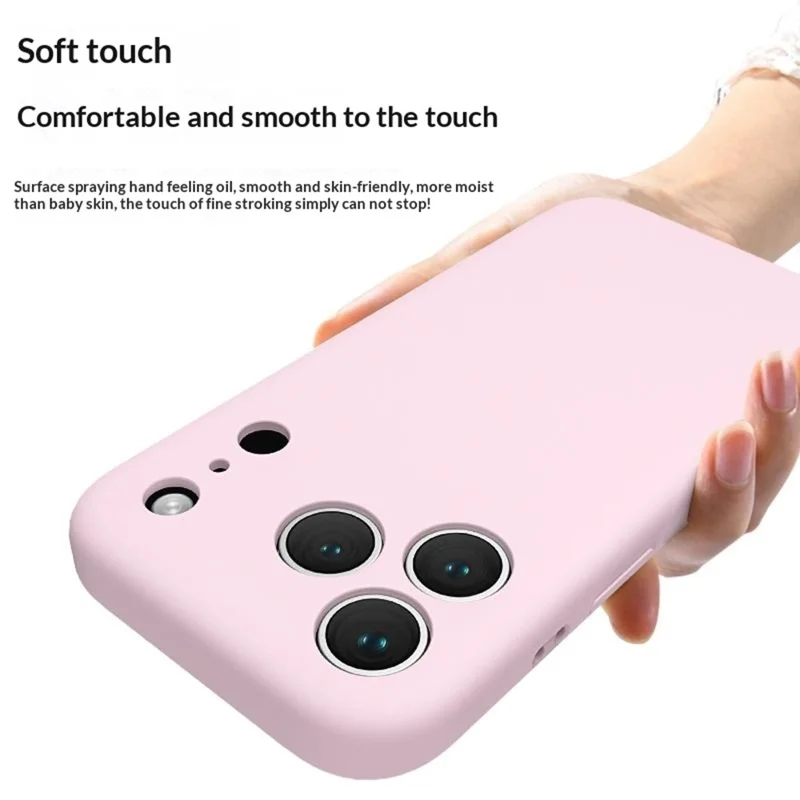 For iPhone 17 Pro Liquid Silicone Case Ultra Thin Skin Touch Shockproof Protection Phone Cover - Cherry