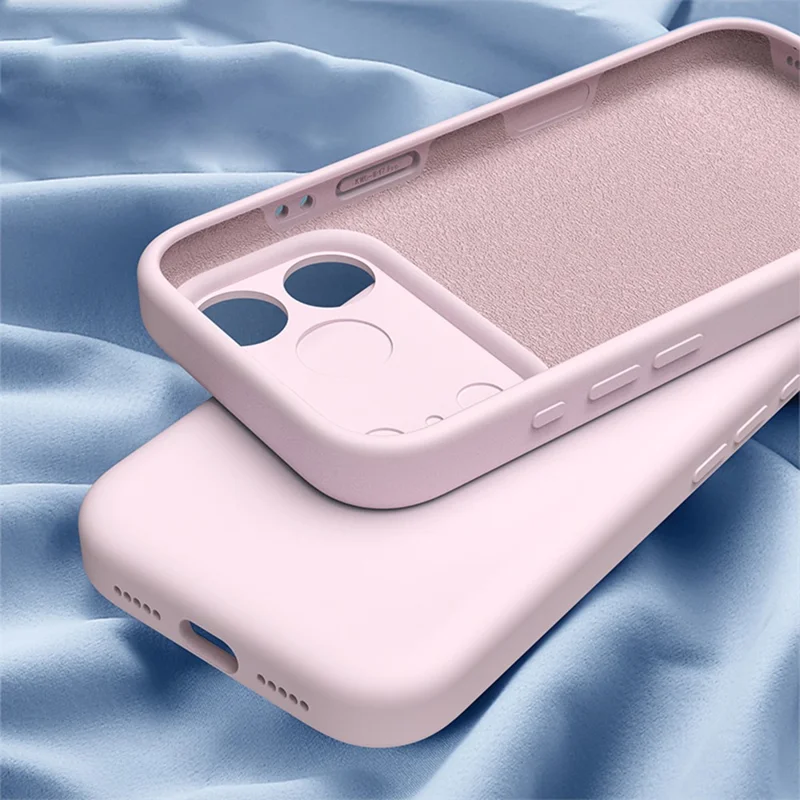 For iPhone 17 Pro Liquid Silicone Case Ultra Thin Skin Touch Shockproof Protection Phone Cover - Cherry