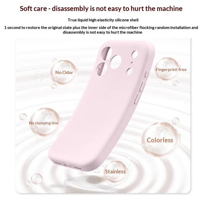 For iPhone 17 Pro Max Liquid Silicone Case Ultra Thin Skin Touch Shockproof Protection Phone Cover - Cherry