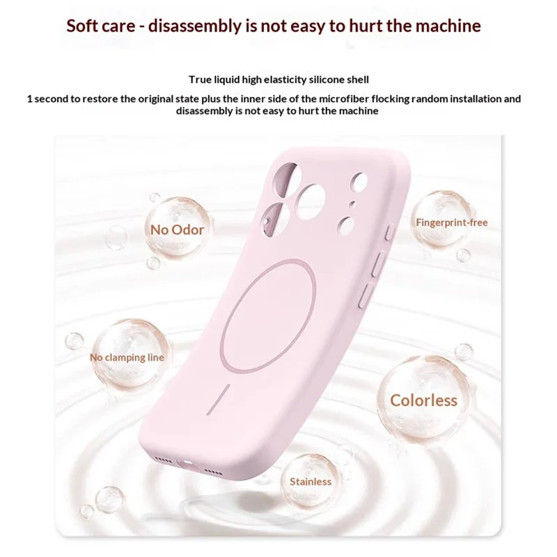For iPhone 17 Pro Max Magnetic Phone Case Liquid Silicone PC Protective Back Cover Compatible with MagSafe - Cherry
