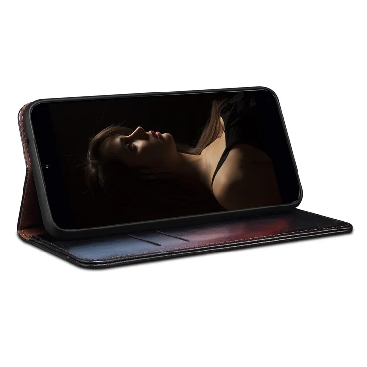 Funda de Teléfono de Piel de Poliuretano Anti-Gota para Xiaomi Redmi Note 12 Pro 5G / Note 12 Pro Speed 5G / Poco X5 Pro 5G Textura de Caballo Loco Ceroso Billetera Soporte de Teléfono - Negro