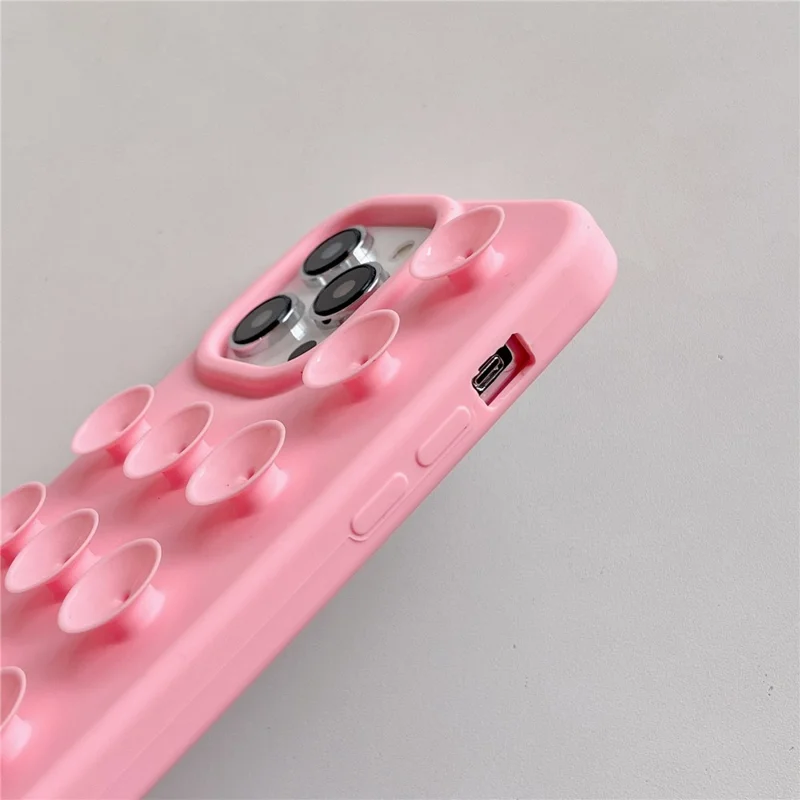 Bulk Purchasing For iPhone 14 Pro Case Suction Cup Silicone Anti Drop Phone Cover with Wrist Strap - Rose