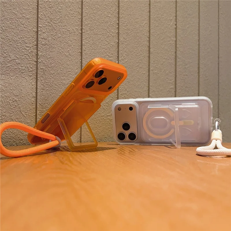 Groothandel Aankoop voor iPhone 17 Pro Max Magnetische Hoesje Afneembare Kaarthouder + Opklapstandaard PC + TPU Telefoonhoesje met Polsbandje - Zwart