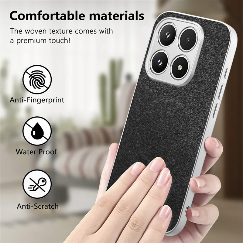 For Xiaomi 17 Magnetic Case Butterfly Bow Pattern PU Leather + TPU + PC Shockproof Phone Cover - Black