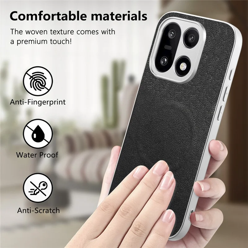 For OnePlus 15 5G Magnetic Case Butterfly Bow Pattern PU Leather + TPU + PC Shockproof Phone Cover - Black