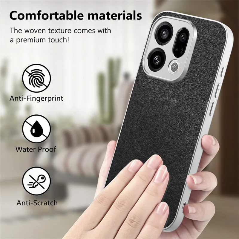 For Oppo Find X9 5G Magnetic Case Butterfly Bow Pattern PU Leather + TPU + PC Shockproof Phone Cover - Black