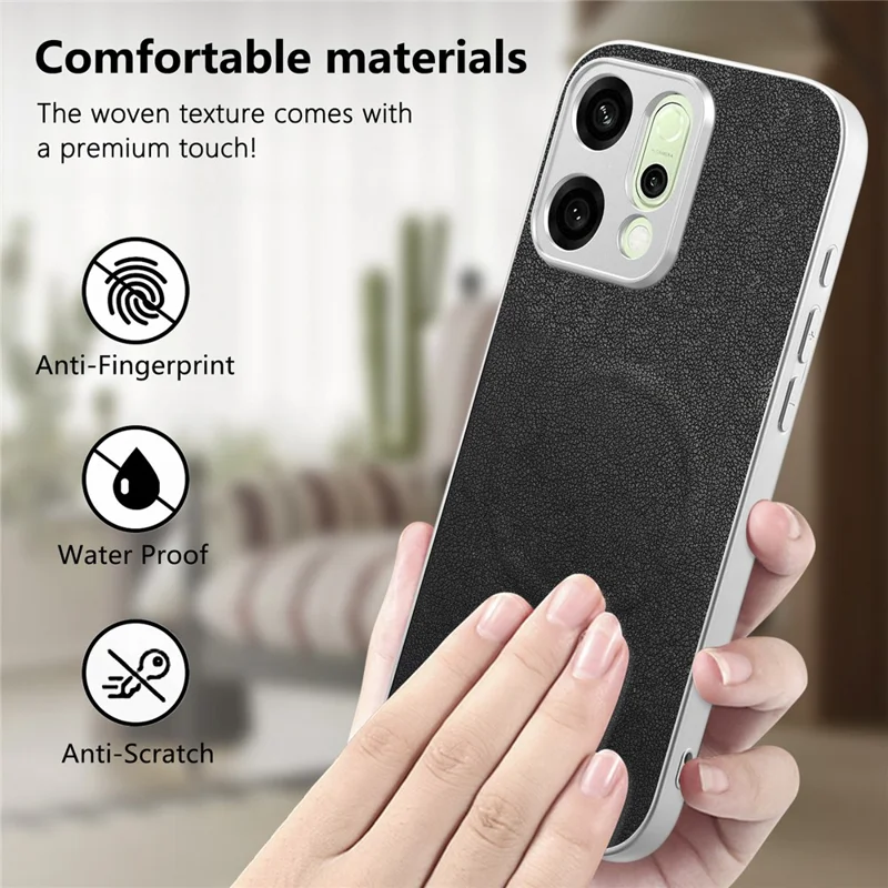 For Oppo Reno14 5G (Global) Magnetic Case Butterfly Bow Pattern PU Leather + TPU + PC Shockproof Phone Cover - Black