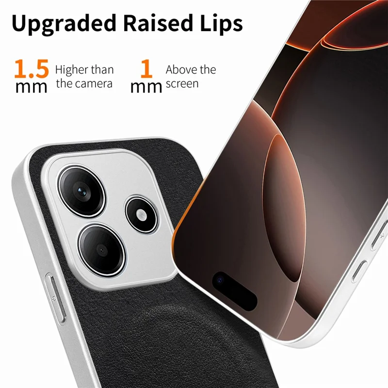 Cover magnetico per Xiaomi Redmi Note 14 5G con motivo a fiocco a farfalla, custodia antiurto in PU, pelle tessuta, TPU e PC - Nero