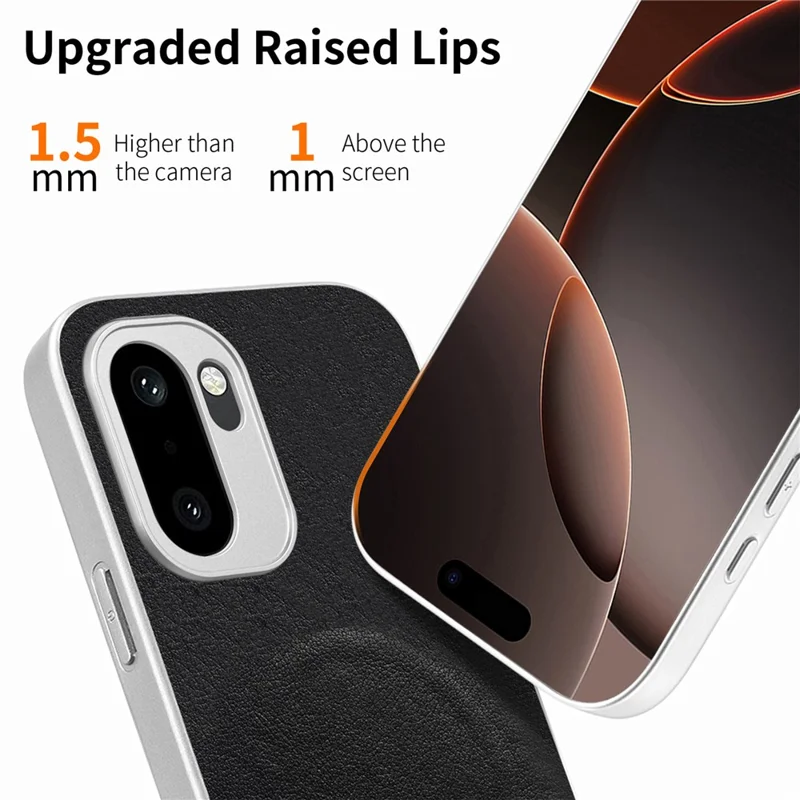 غطاء مغناطيسي لهاتف OnePlus 15R 5G / Ace 6 5G / Ace 6T 5G بنمط رباط الفراشة من جلد البولي يوريثان الصناعي + TPU + PC مقاوم للصدمات - أسود