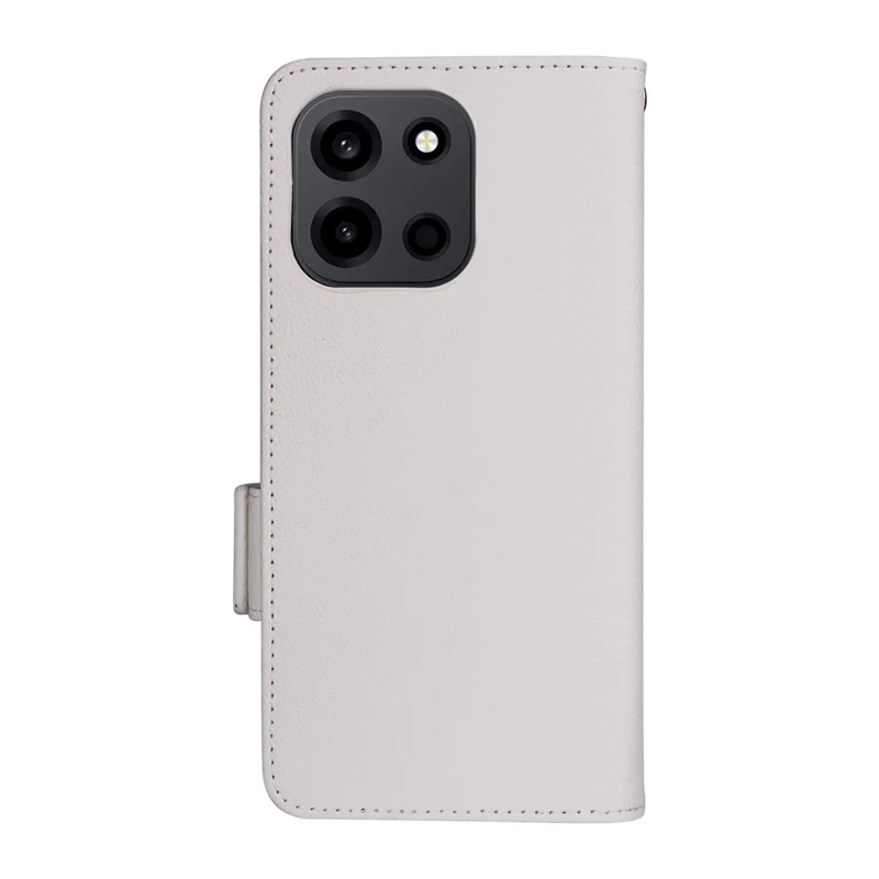 Phone Case For OnePlus Turbo 6 5G  /  Turbo 6V 5G Litchi Texture Wallet Leather Phone Cover with Wrist Strap - White