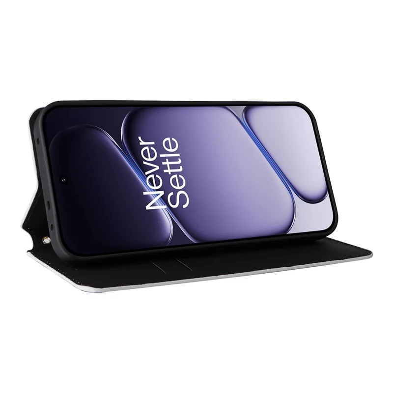 Handyhülle für OnePlus Turbo 6 5G / Turbo 6V 5G, Brieftasche mit Rhombus-Muster, aus geprägtem PU-Leder - Silber