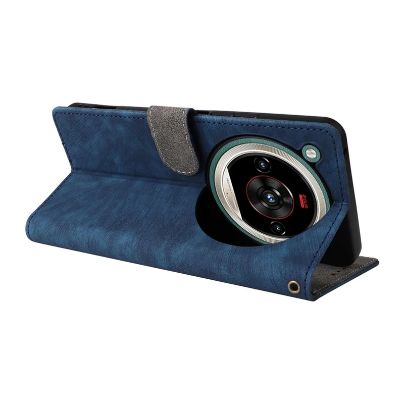 Phone Case For ZTE nubia Focus 2 Ultra 5G Wallet RFID Blocking PU Leather Phone Cover Stand with Strap - Blue