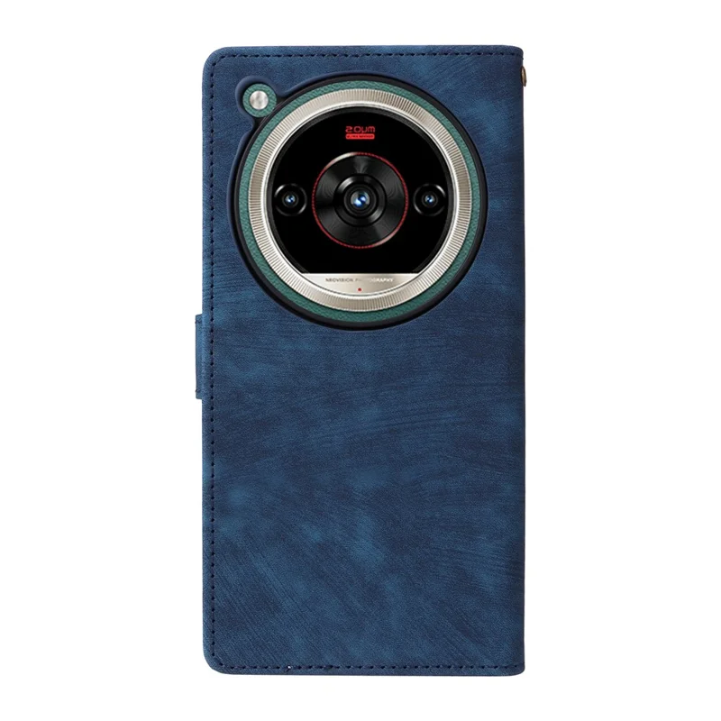 Phone Case For ZTE nubia Focus 2 Ultra 5G Wallet RFID Blocking PU Leather Phone Cover Stand with Strap - Blue