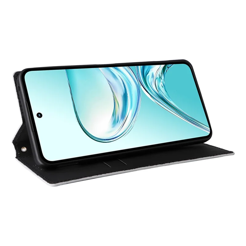 Étui portefeuille pour ZTE nubia Focus 2 Ultra 5G, housse en cuir PU avec motif losange imprimé - Argent