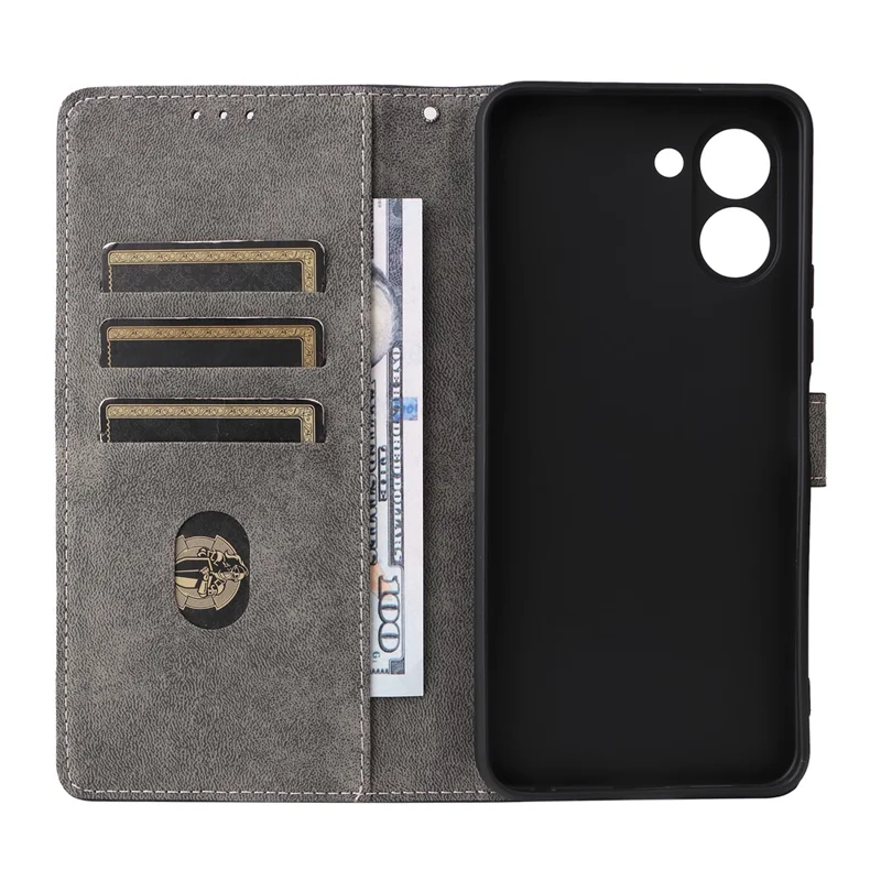 Phone Case For TECNO Spark Go 3 Wallet RFID Blocking PU Leather Phone Cover Stand with Strap - Black