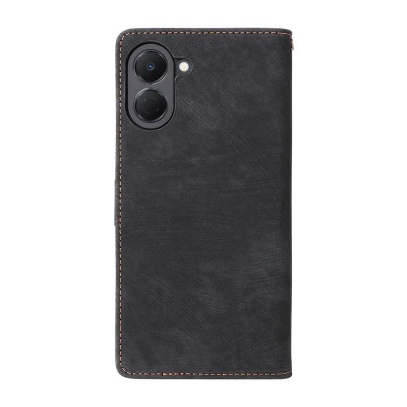 Phone Case For TECNO Spark Go 3 Wallet RFID Blocking PU Leather Phone Cover Stand with Strap - Black