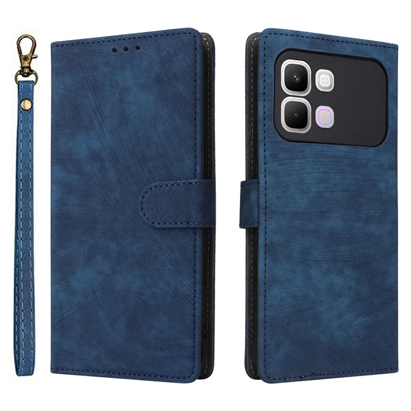 Phone Case For Infinix Note Edge 5G Wallet RFID Blocking PU Leather Phone Cover Stand with Strap - Blue