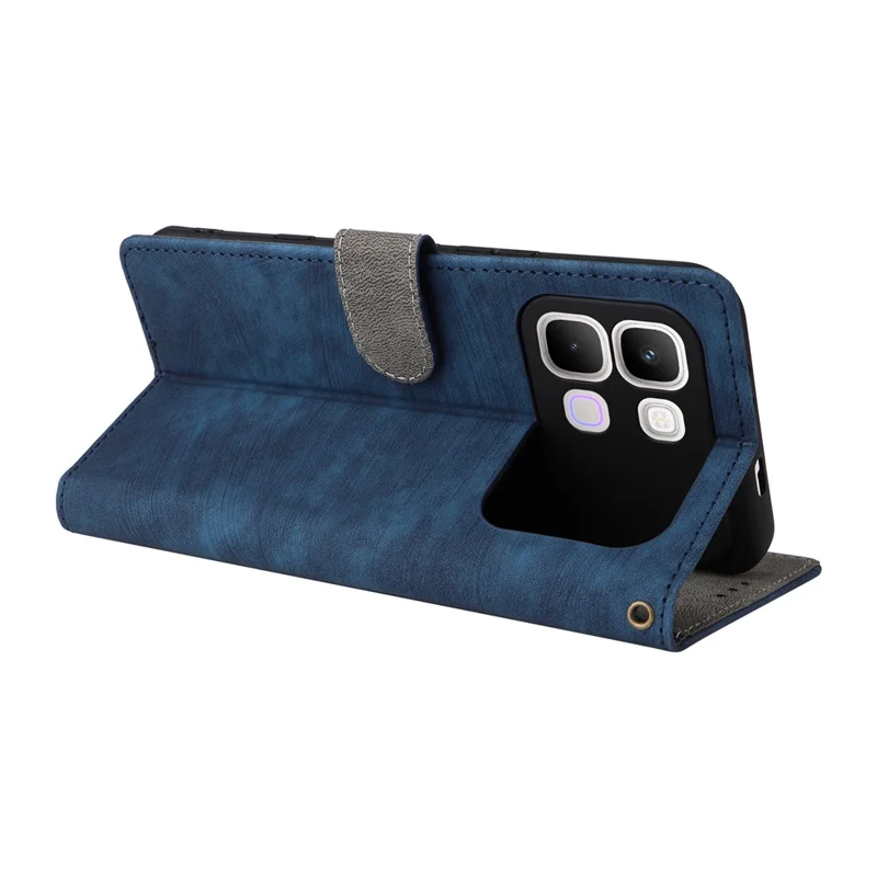 Phone Case For Infinix Note Edge 5G Wallet RFID Blocking PU Leather Phone Cover Stand with Strap - Blue