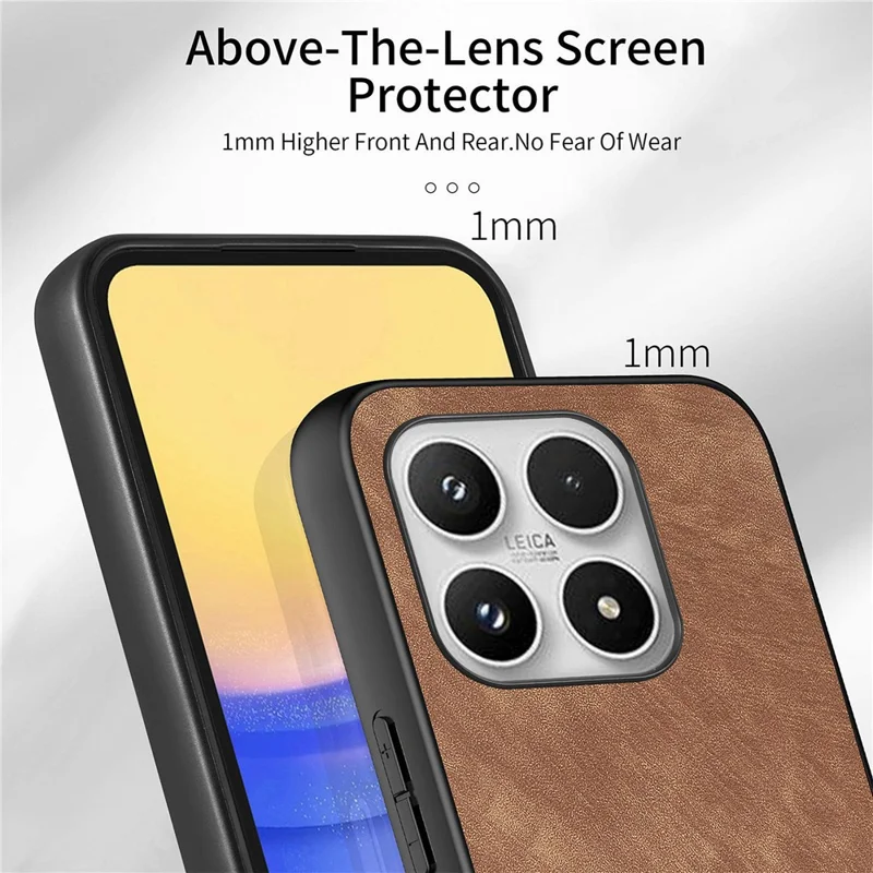 For Xiaomi 17 Case Shockproof Slim Retro Leather Phone Back Cover - Brown