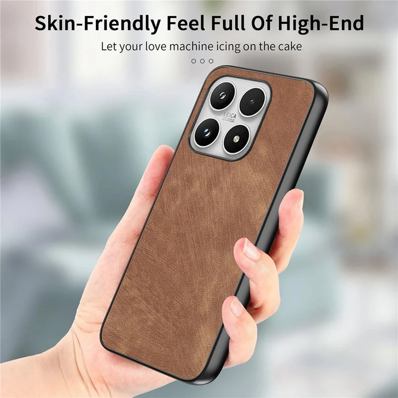 For Xiaomi 17 Case Shockproof Slim Retro Leather Phone Back Cover - Brown