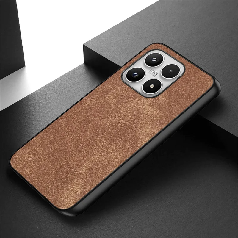 For Xiaomi 17 Case Shockproof Slim Retro Leather Phone Back Cover - Brown