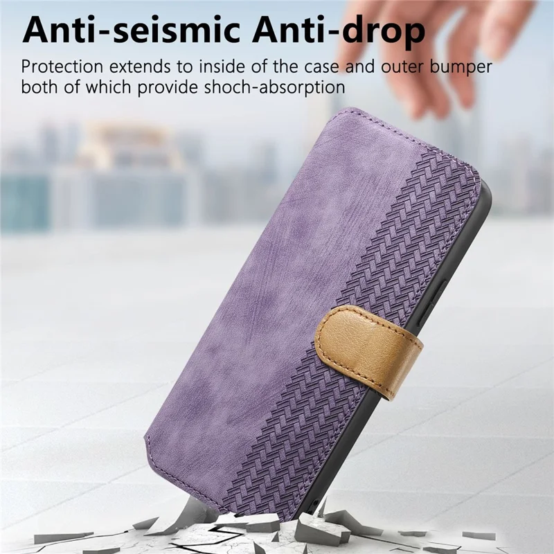 For Xiaomi 17 Wallet Case Retro Leather Phone Cover with Wristband Kickstand - Purple