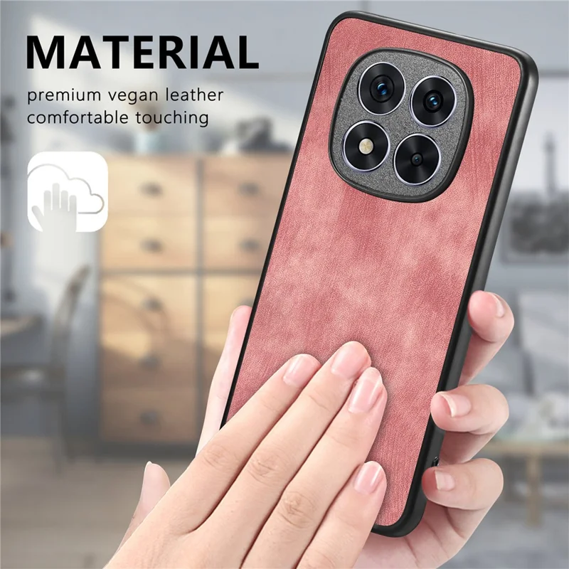 Voor Xiaomi Poco M8 5G / Redmi Note 15 5G (Global) Hoesje Stootvast Slank Retro Leren Telefoon Achterkant - Roze