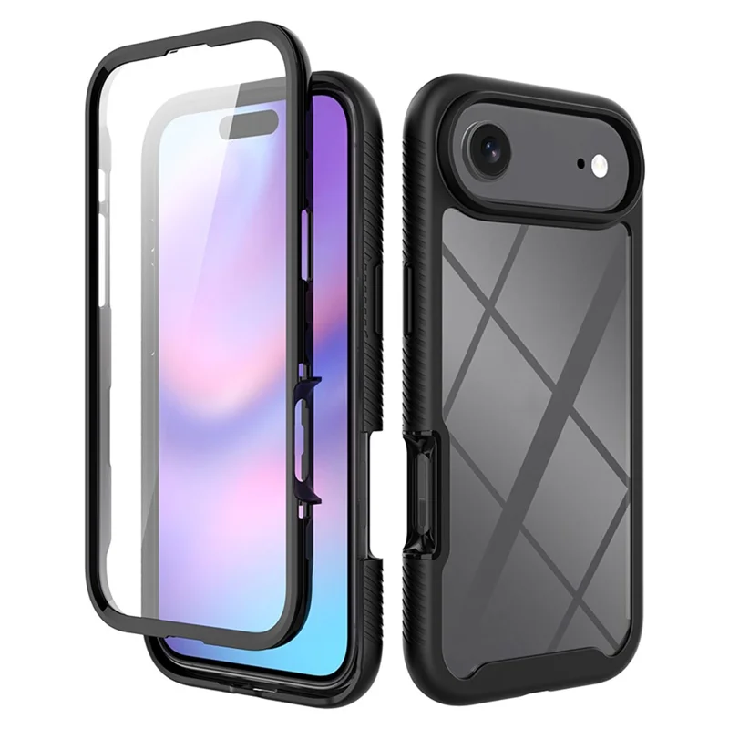 Bulk Purchasing For iPhone Air Case PC + TPU Clear Phone Back Cover with PET Screen Protector - Black