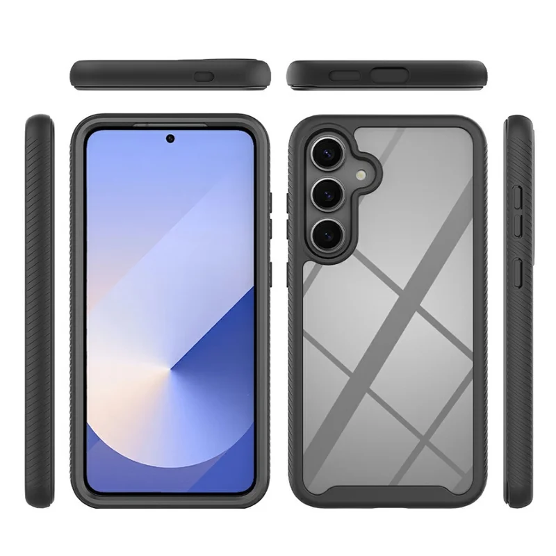 Bulk Purchasing For Samsung Galaxy S26+ Case PC + TPU Clear Phone Back Cover with PET Screen Protector - Black