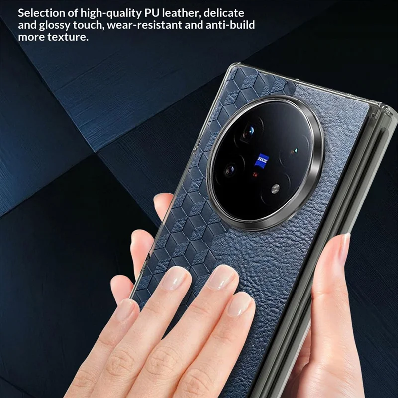 Für vivo X Fold5 5G Hülle Magnetische Doppelmittellager-Schutz PU-Leder TPU PC Faltbare Handyhülle - Braun