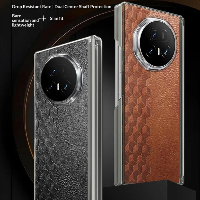 Voor Honor Magic V5 5G hoesje Magnetische dubbele middenasbescherming PU leer TPU PC Vouwbaar telefoontoestel - Bruin