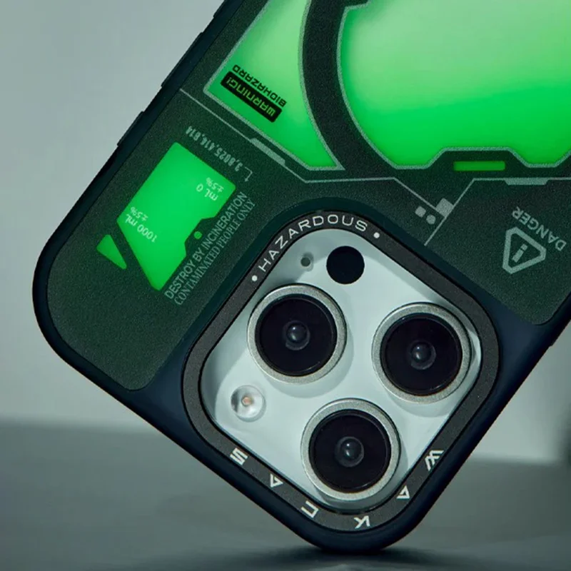 WAKCAS Coque magnétique pour iPhone 15 Pro Max, housse TPU fluide fluorescente compatible MagSafe - Vert