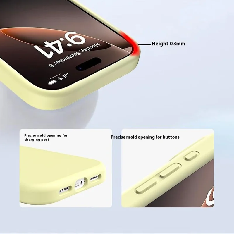 For iPhone Air Case PC + Liquid Silicone Anti-Scratch Lining Phone Cover - Yellow