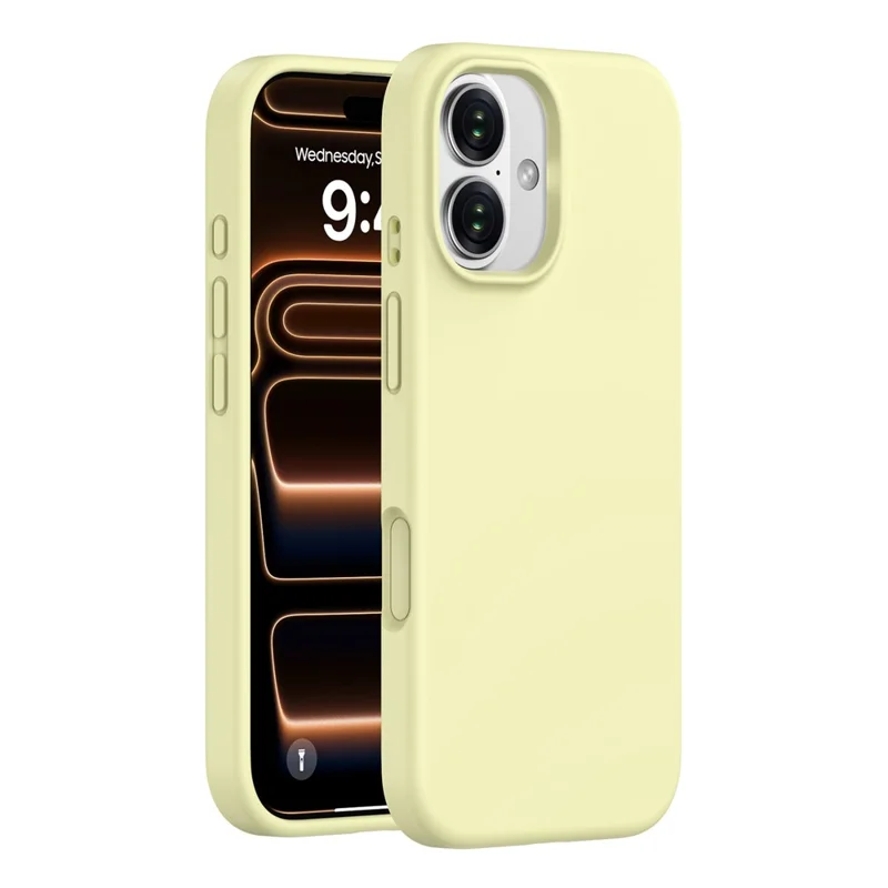 For iPhone 17 Case PC + Liquid Silicone Anti-Scratch Lining Phone Cover - Yellow