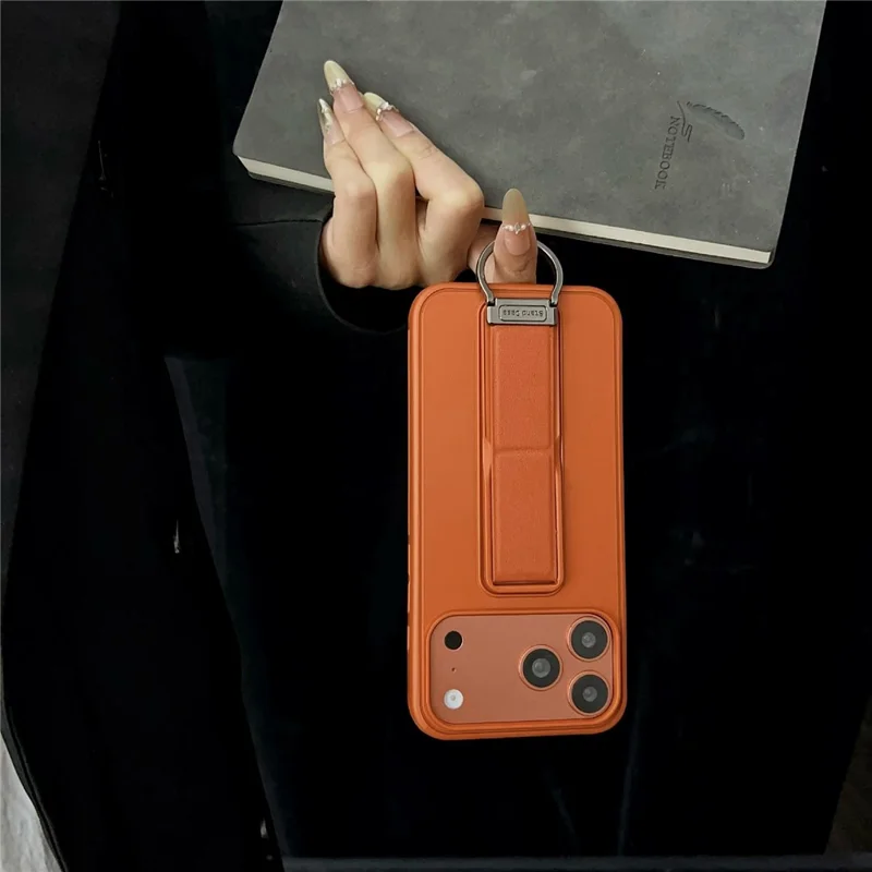 Funda para iPhone 17 Pro Max con soporte de pie / soporte de anillo en D, funda trasera de TPU y PC - Gris