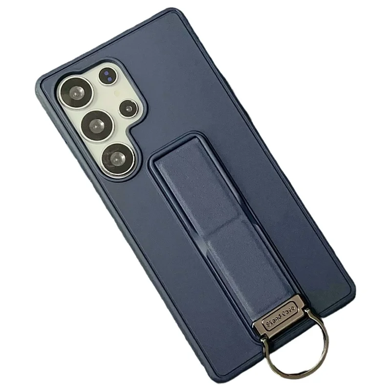 For Samsung Galaxy S25 Ultra Case with Kickstand  /  D-Ring Holder TPU PC Phone Back Cover - Navy Blue