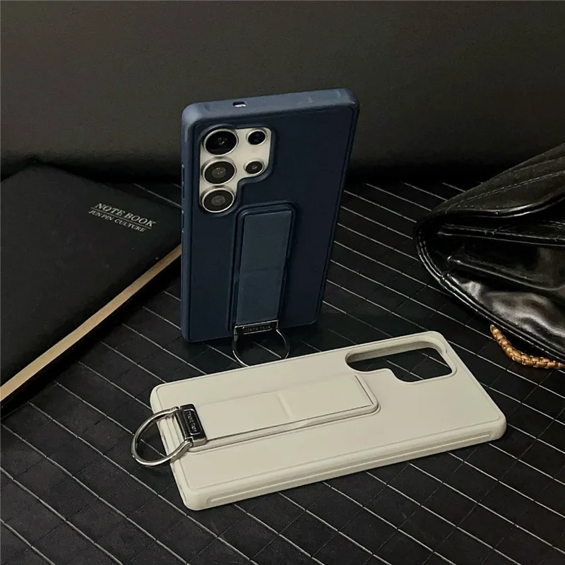 For Samsung Galaxy S25 Ultra Case with Kickstand  /  D-Ring Holder TPU PC Phone Back Cover - Navy Blue