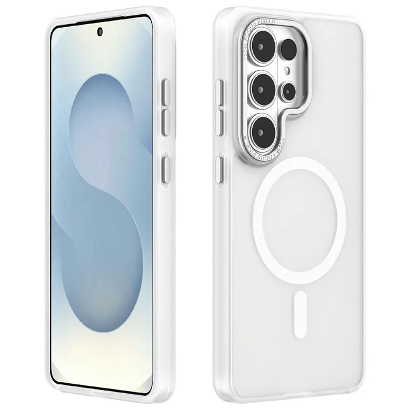 For Samsung Galaxy S26 Ultra Magnetic Case TPU + PC Matte Phone Cover - White