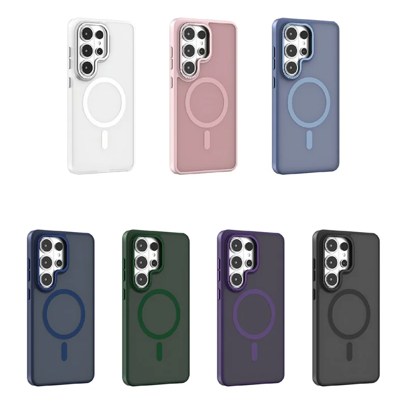 For Samsung Galaxy S26 Ultra Magnetic Case TPU + PC Matte Phone Cover - White