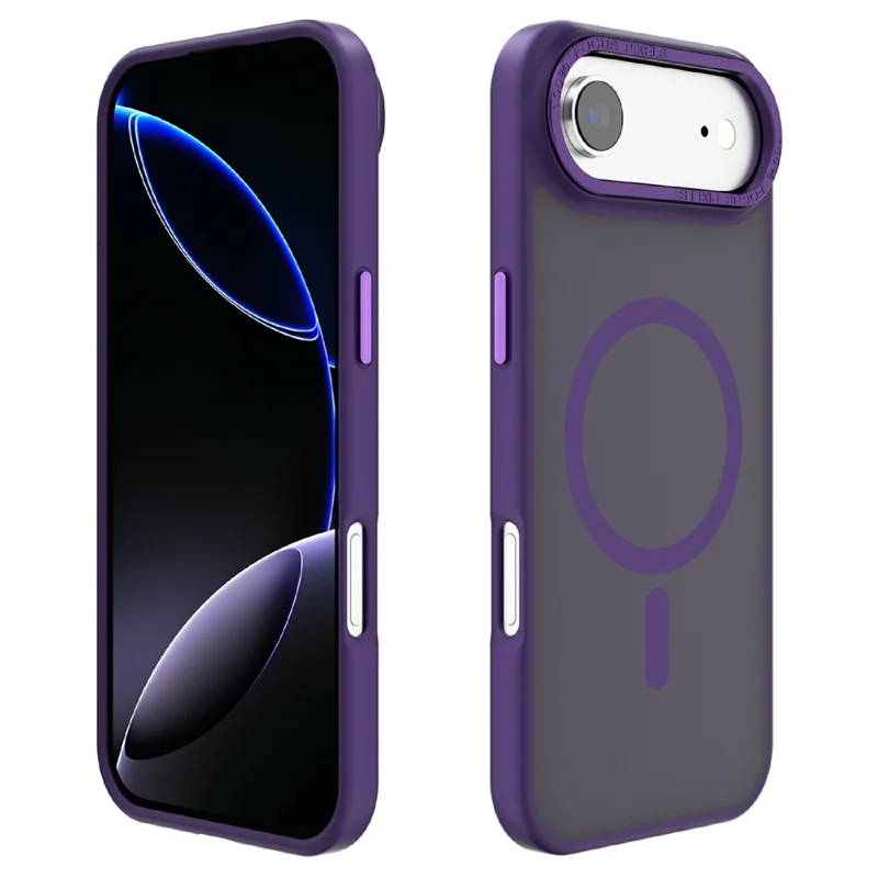 For iPhone Air Magnetic Case TPU + PC Matte Phone Cover - Dark Purple