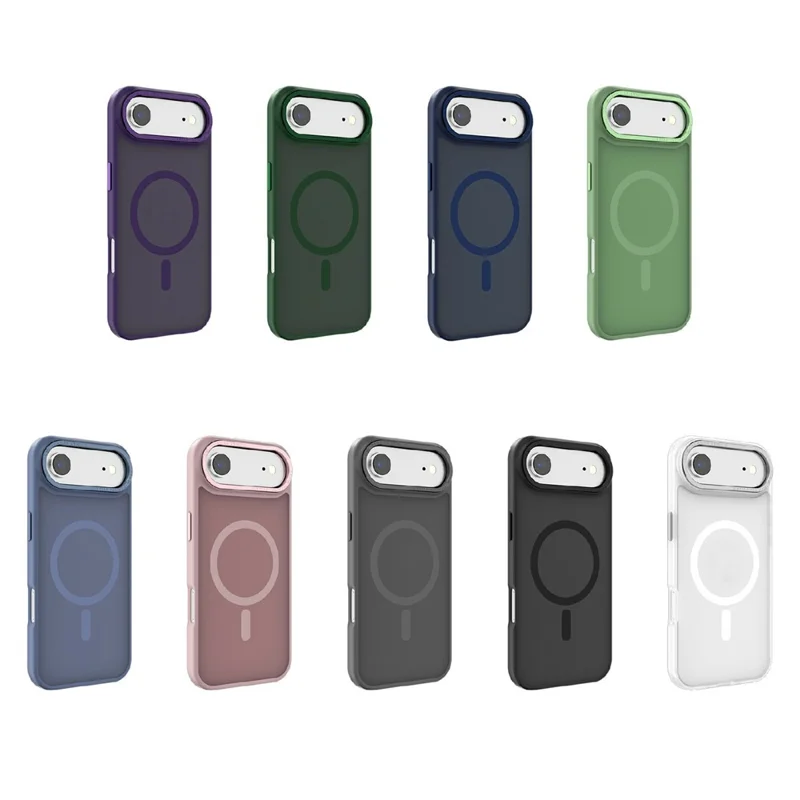 For iPhone Air Magnetic Case TPU + PC Matte Phone Cover - Dark Purple